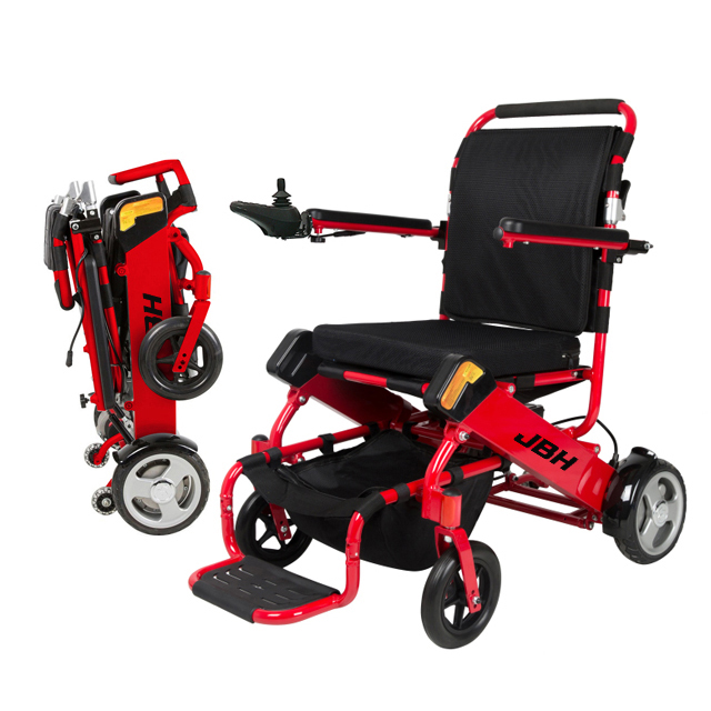 JBH kırmızı hafif akıllı tekerlekli sandalye D05