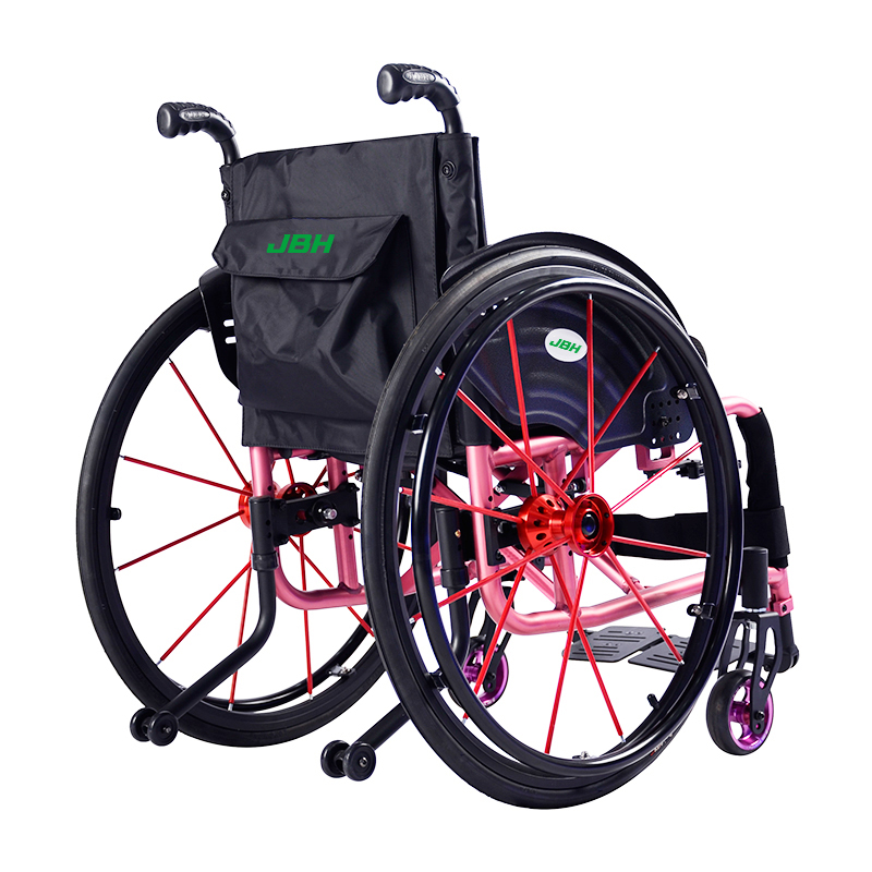 JBH pembe hafif spor tekerlekli sandalye s002